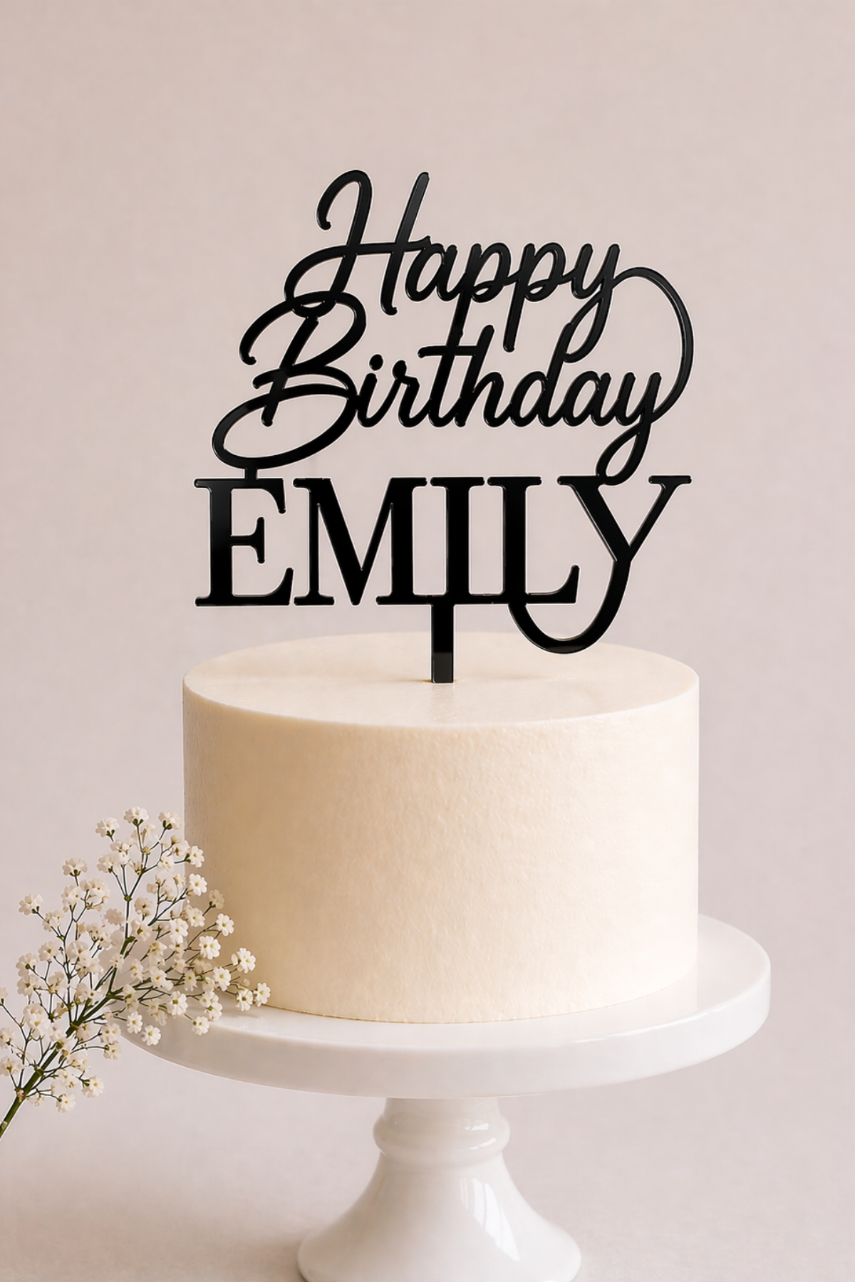 Custom Acrylic Happy Birthday Name Cake Topper