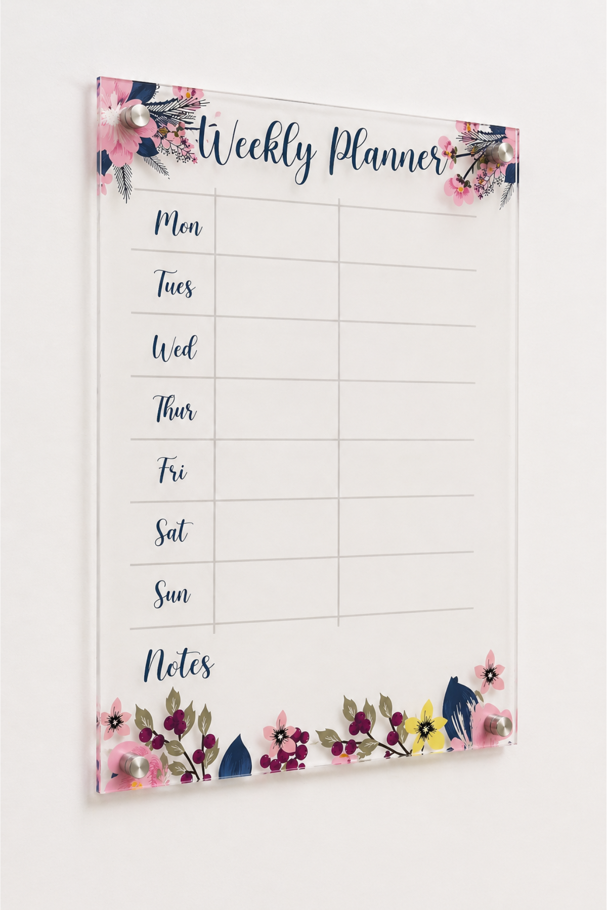 Acrylic Weekly Planner – Floral – A3 (42 x 30cm)
