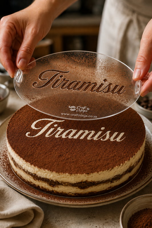 Tiramisu Cake Stencil | Reusable Cocoa/Powder Dusting Stencil