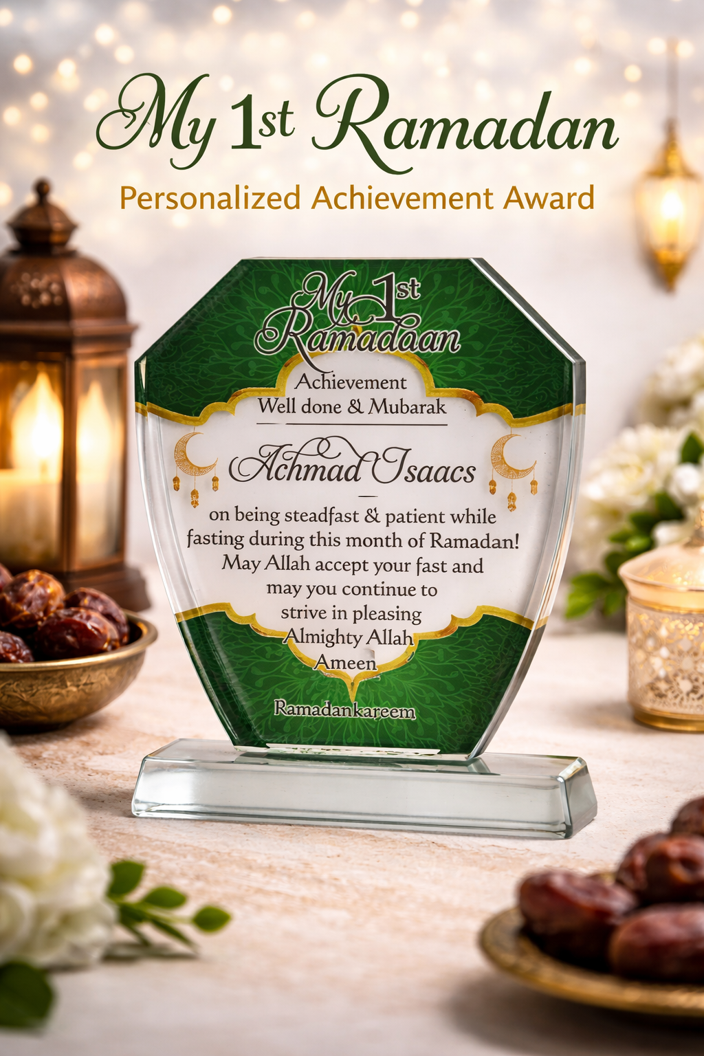 My 1st Ramadaan Glass Plaque Award