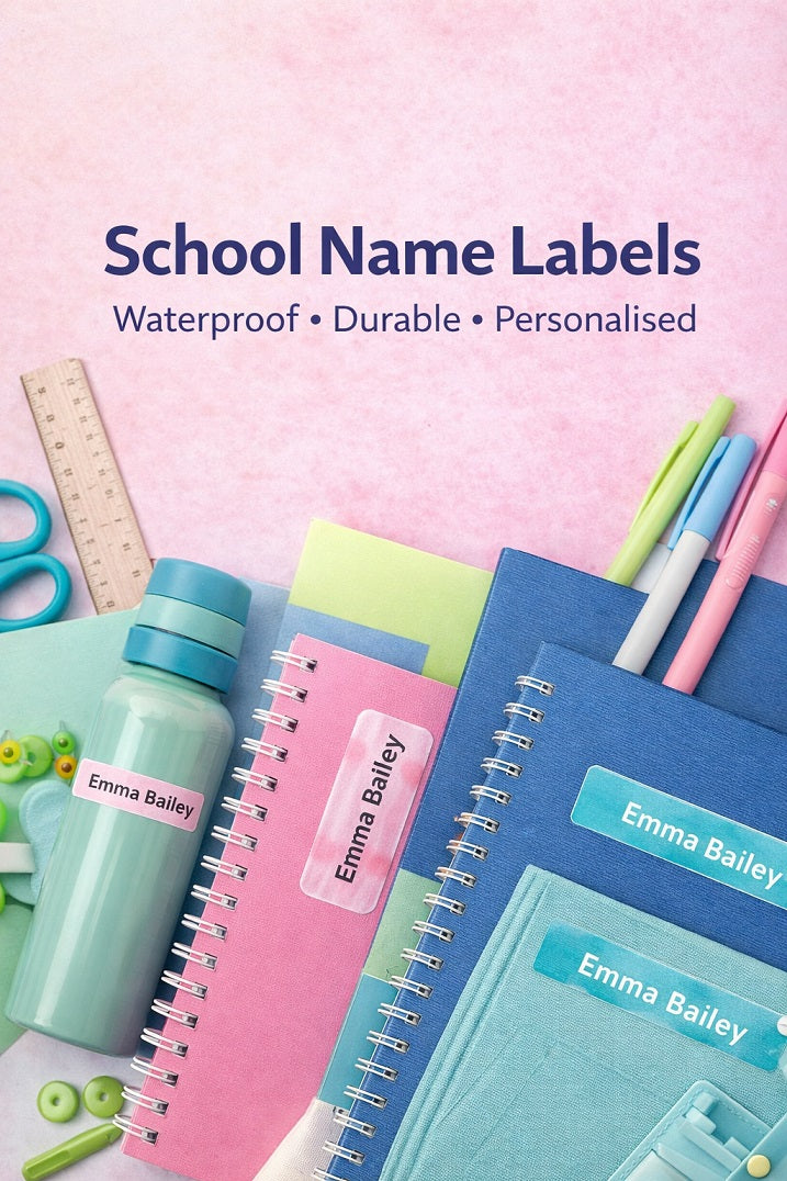 School Name Labels - Waterproof & Durable