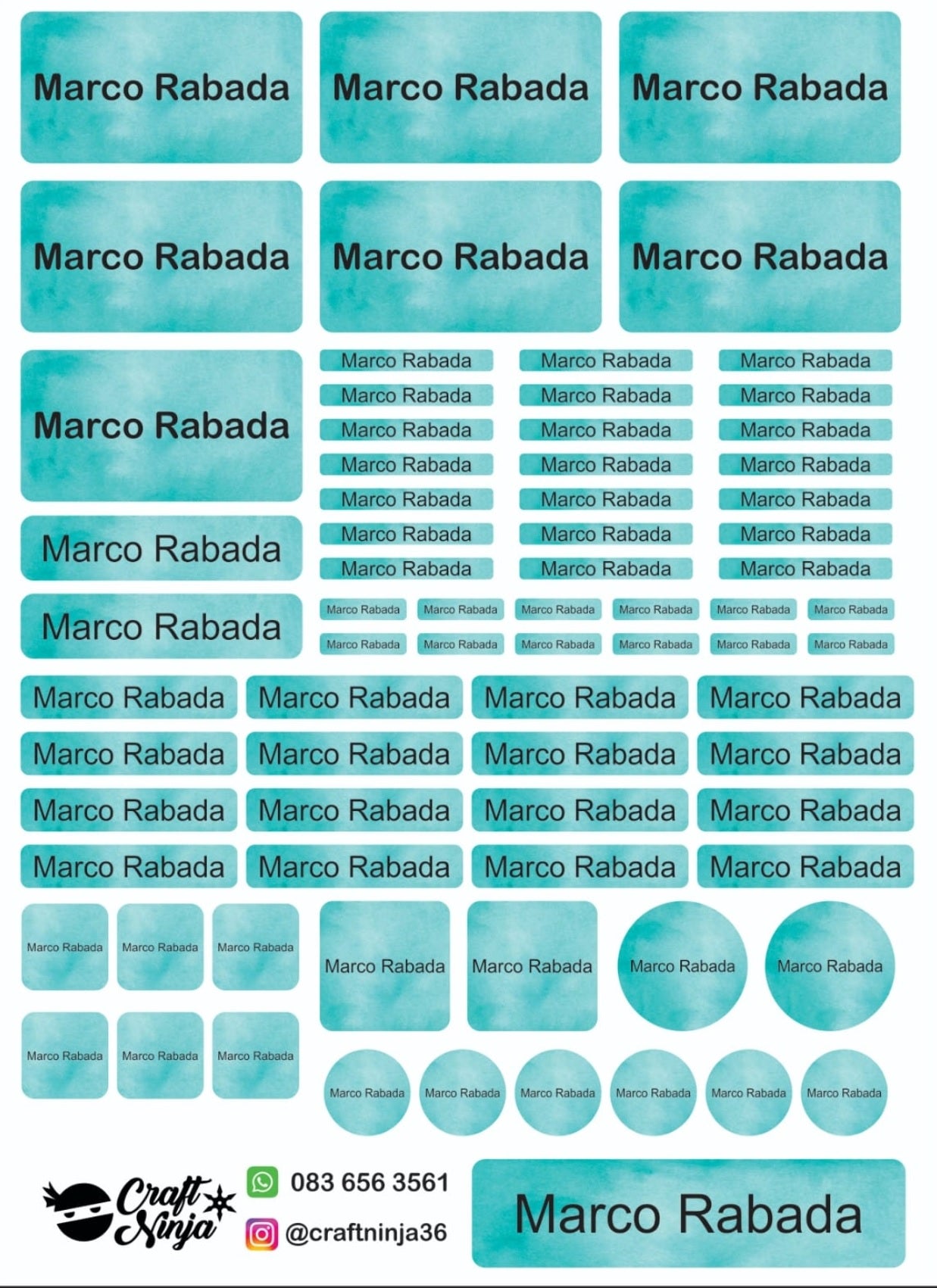 School Name Labels - Waterproof & Durable