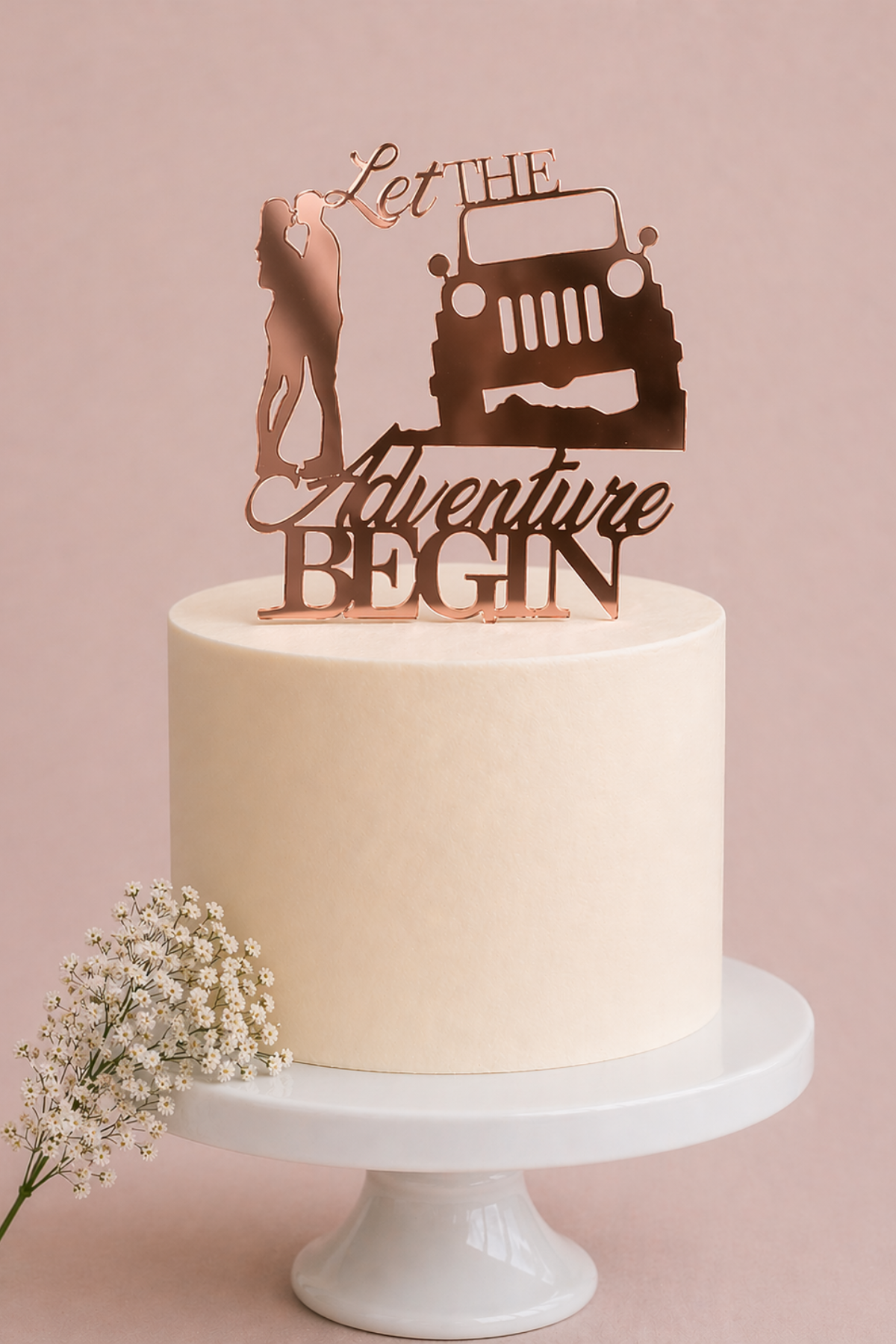 Let The Adventure Begin - Wedding Cake Topper