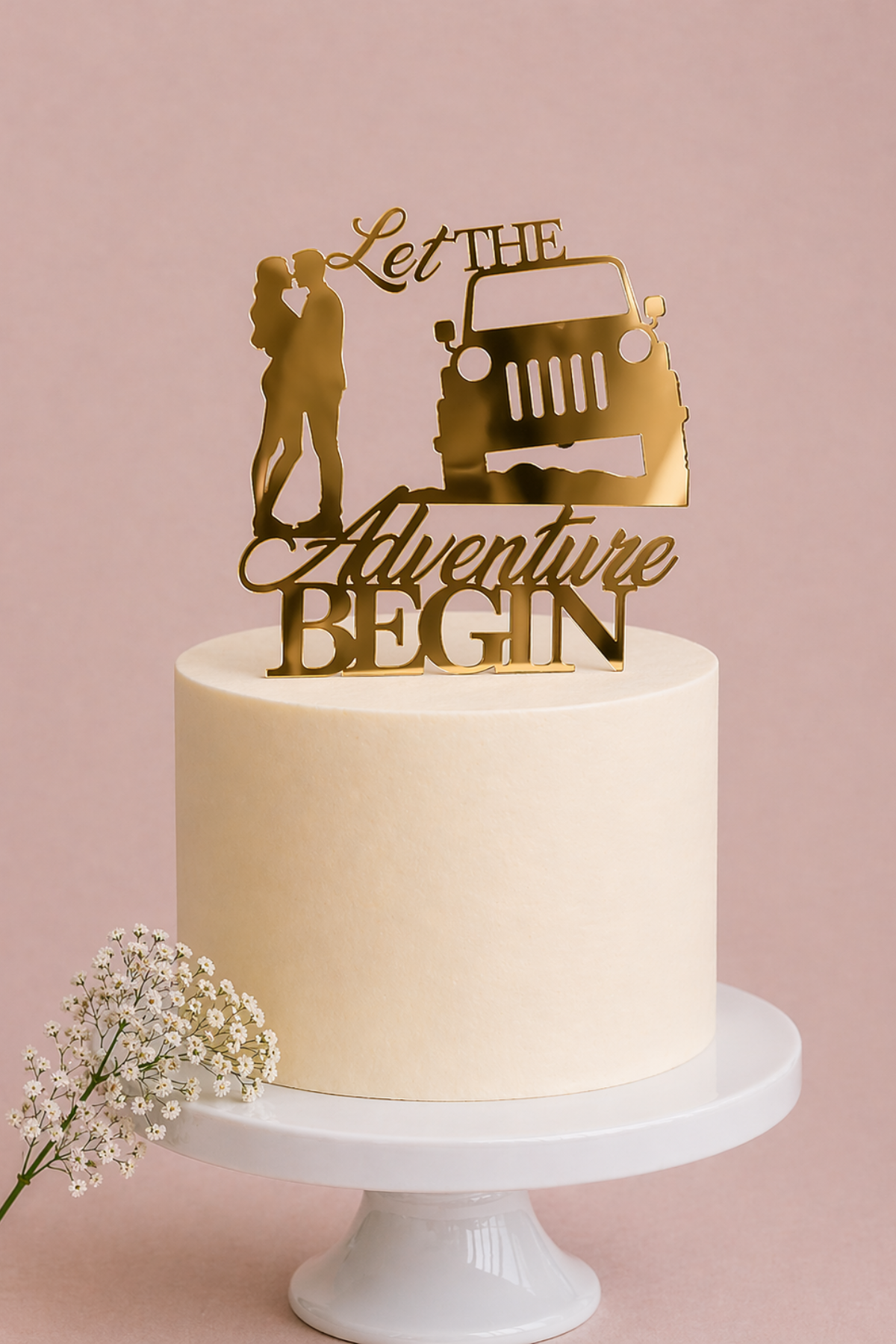 Let The Adventure Begin - Wedding Cake Topper
