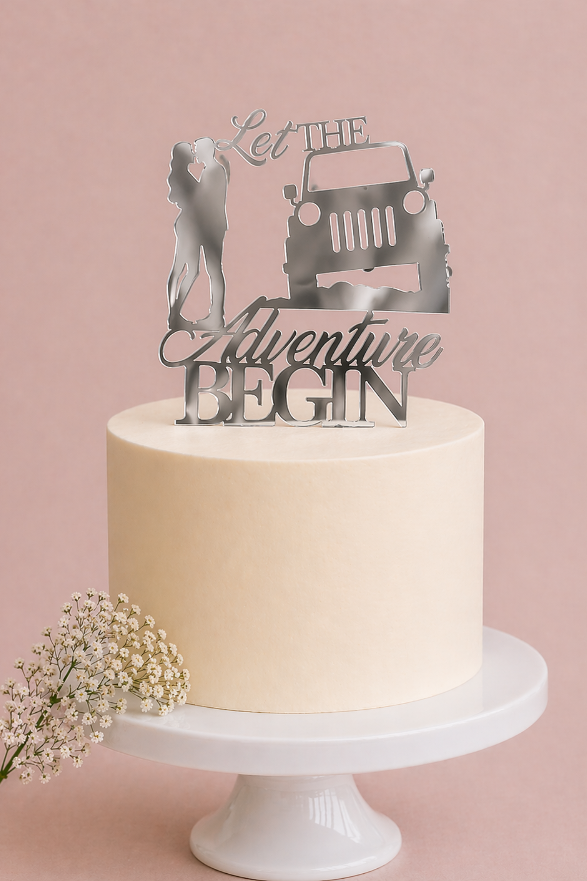 Let The Adventure Begin - Wedding Cake Topper