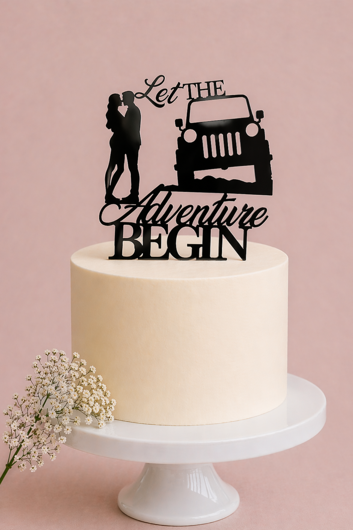 Let The Adventure Begin - Wedding Cake Topper