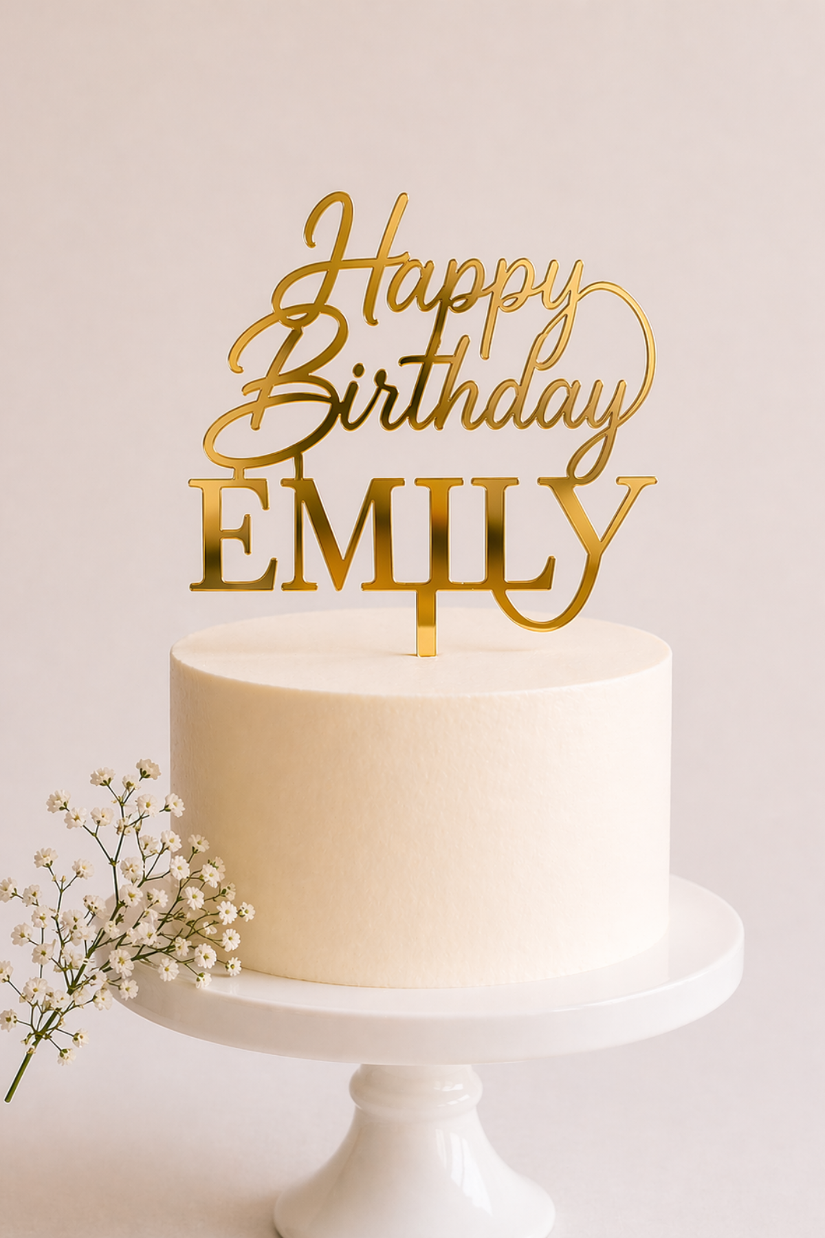 Custom Acrylic Happy Birthday Name Cake Topper