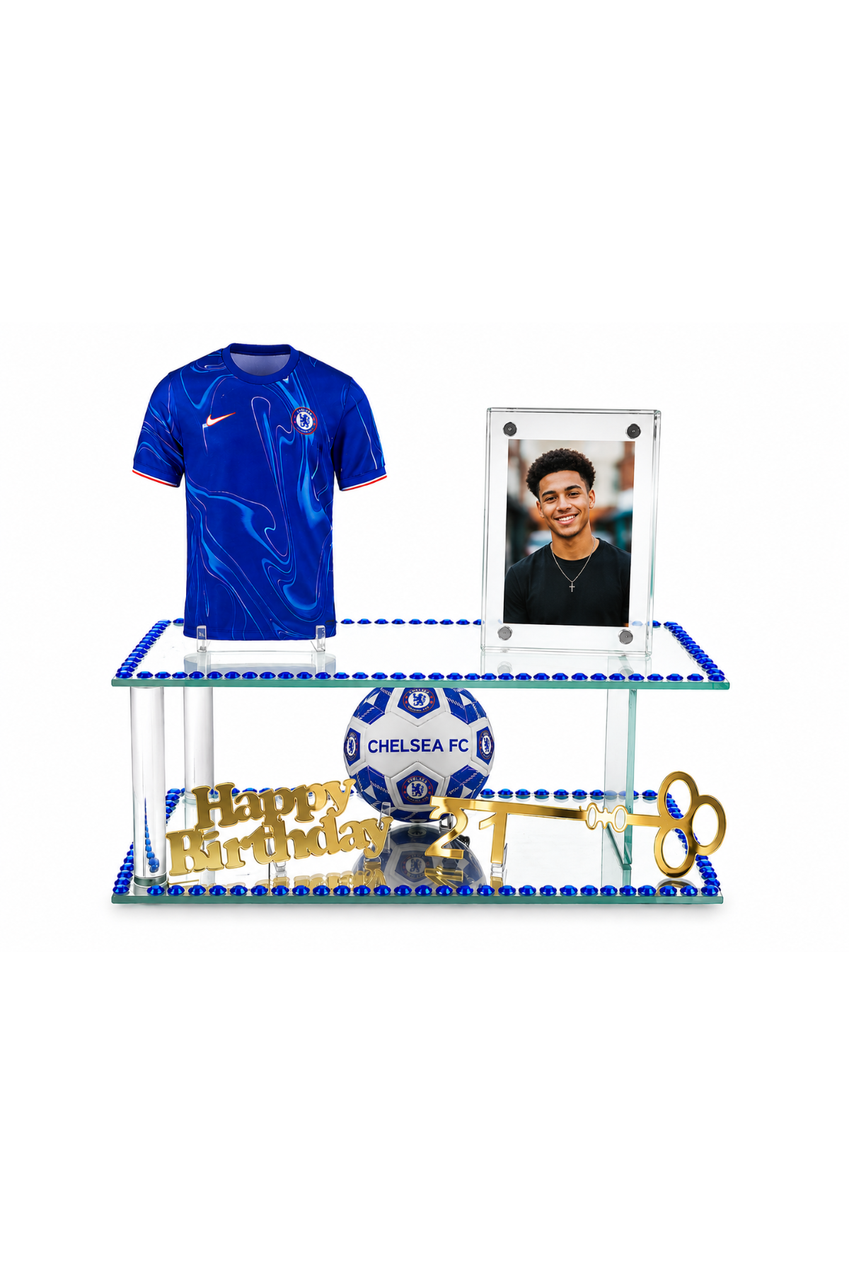21st Birthday Football Theme Milestone Key Display Set