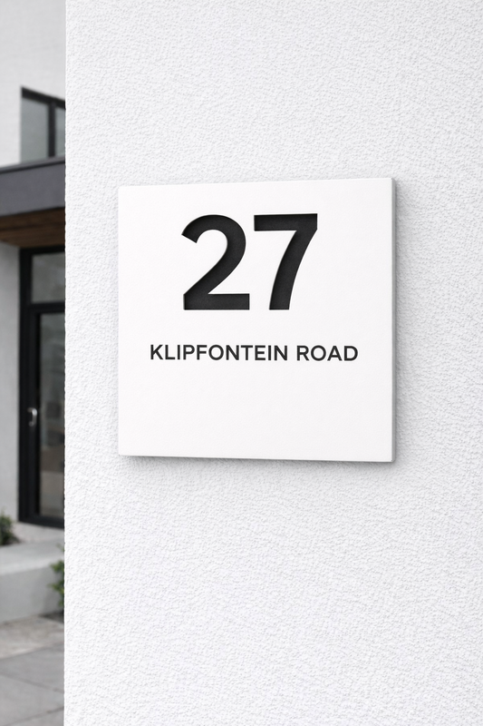 Classic Square House Number Dual Layer