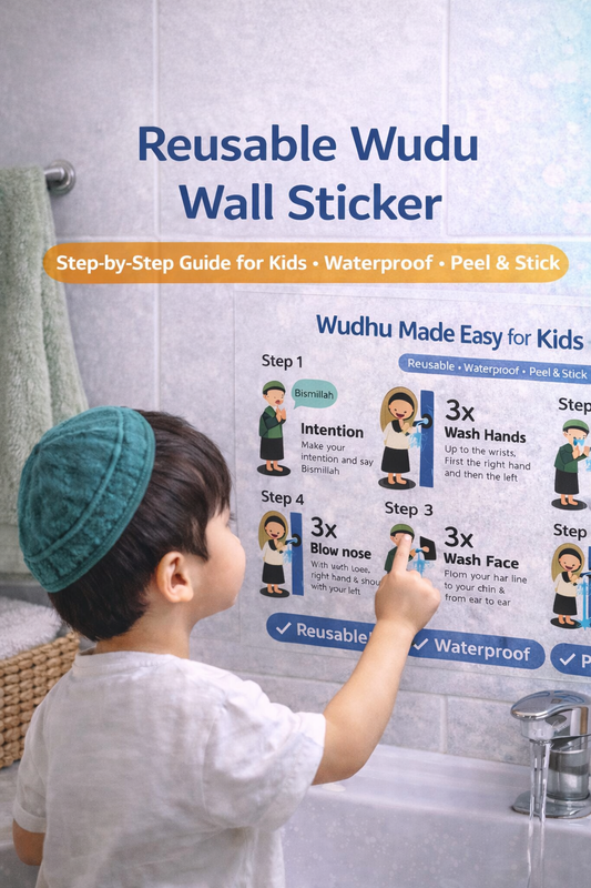 Reusable Wudu Step-by-Step Wall Sticker (Kids)